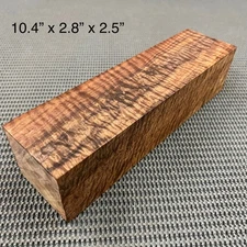 CW458 Curly Claro Walnut Billet Block Carving Craft Knife Handle Game Call