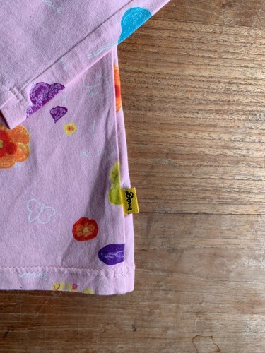 Vintage Y2K Art To Wear by Ken Done Pink Flower Long Sleeve Cotton Top 12 - Picture 10 of 14