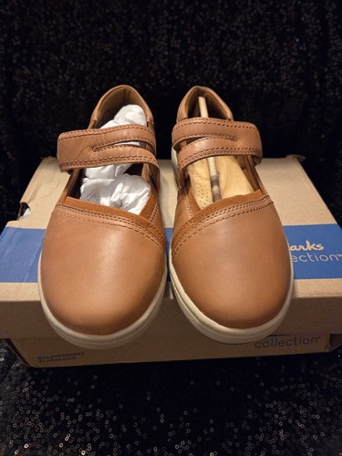 Neu Clarks Collection Bryianne Mary Jane Damen-Flats Größe 8W hellbraun - Bild 2 von 6