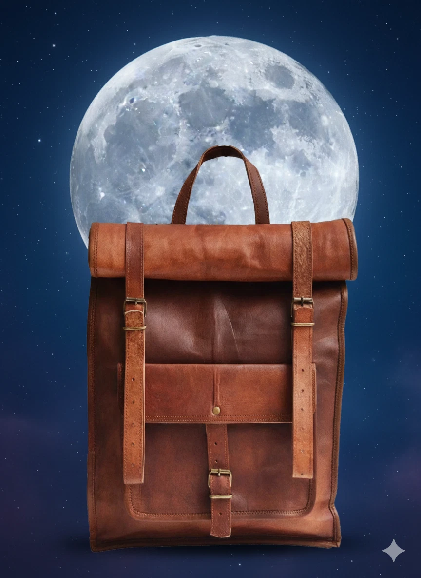 Leather Backpack Goat Bag Laptop Vintage Travel Men's Genuine Brown New