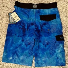Maui and Sons Boy's Youth Boardshort Board shorts L 14-16 Blue Ocean NWT