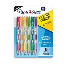 Paper Mate Clear Point 6pk #2Mechanical Pencils 0.7mm Multicolored