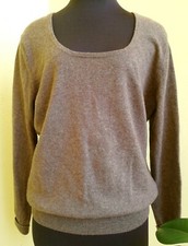 Woolovers Womens Cashmere and Merino Knitted Sweater Jumper Brown Size M