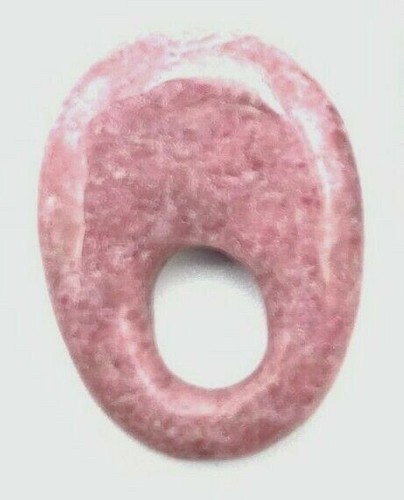 T053 - 3 paia di cerchi in pietra rodonite originali - 20x15 mm - vintage - rosa piuttosto bello - Foto 2 di 2