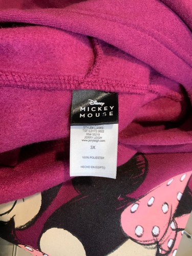 Disney Womens Burgundy Mickey Minnie Hooded Sweatshirt, Size 3X - Picture 7 of 7