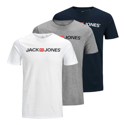 3er Pack JACK & JONES Herren Shirts T-Shirts Logo Tee Crew Neck - Bild 13 von 13