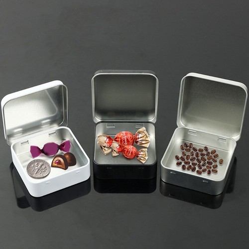 Tinplate Boxes Candy Can Coin Jewelry Storage Tin Tiny Size Portable Container - Picture 4 of 17