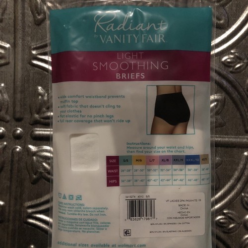 Radiant Vanity Fair 2PK Briefs Shaper Smooth Beige White Size S, - Picture 4 of 5
