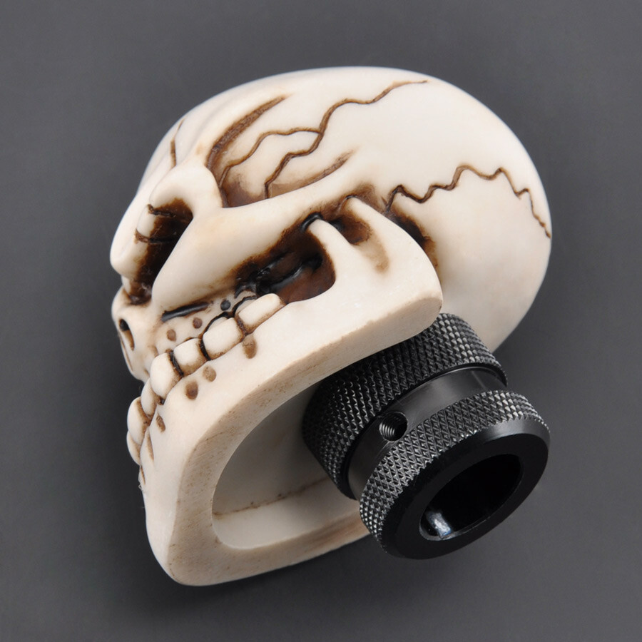 White Resin Wicked Skull Head Manual Gear Car Stick Shift Knob Shifter ...