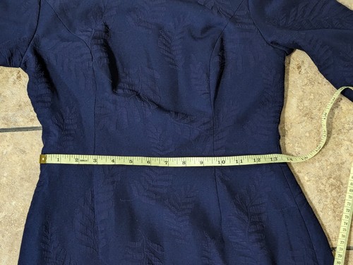 Lilly Pulitzer Kayla Stretch Dress True Navy Fern Pucker Jacquard Bell Sleeve 2 - Picture 13 of 14