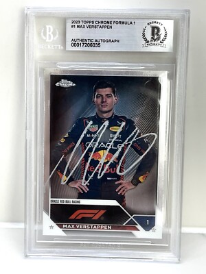 MAX VERSTAPPEN SIGNED 2023 TOPPS CHROME FORMULA 1 CARD BECKETT