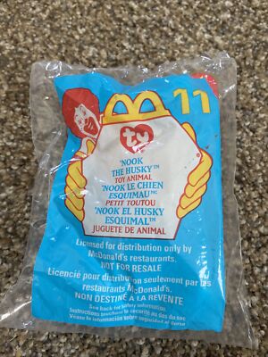 ''Nook the Husky' Teenie Beanie Baby Mc Donald's Happy Meal 1999 #11 NIP