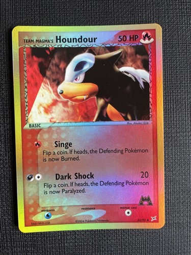 Houndour 35/95 Ex Team Magma vs Aqua 2004 Reverse Holo Pokémon Card