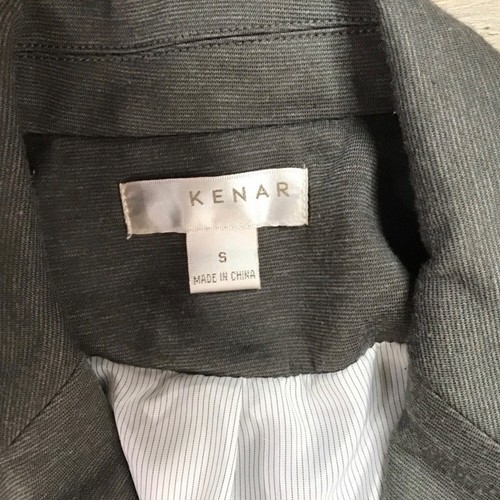 Kenar Jacket Size Small Suit Blazer Career Work Casual Gray Welt Pockets Collar - Picture 11 of 14