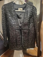 Vintage Henry Higgins LTD. Black Sequin Evening Jacket 16
