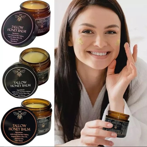 New Organic Grass-Fed Beef Tallow Balm With Raw Honey Moisturizing Cream 100g - Picture 11 of 22
