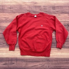Vintage 80s Champion Reverse Weave Sweatshirt Men's L USA Red Crewneck Pullover