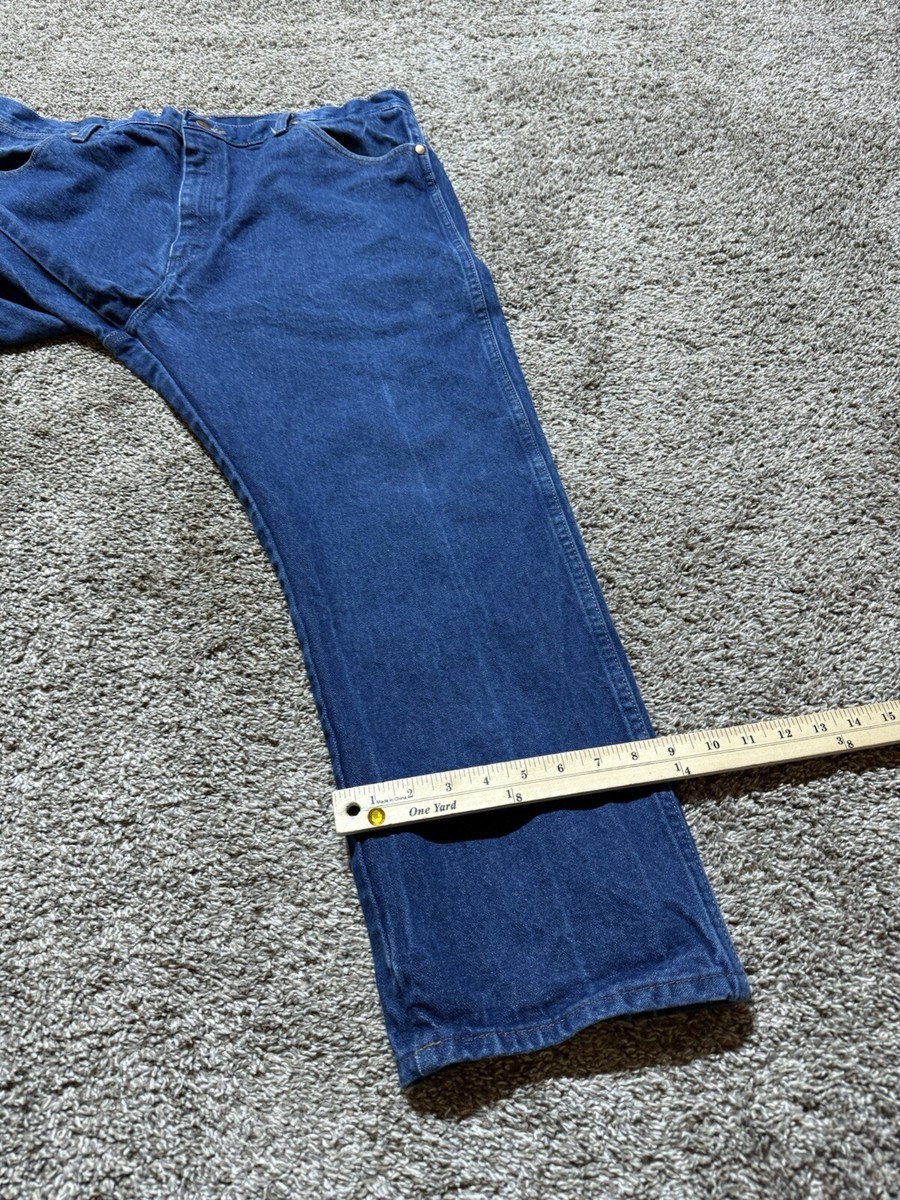 Wrangler Men Jeans Size 40 Blue Denim 40X27 Hemmed - 13MWZ Bootcut