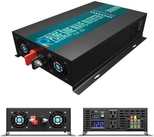 3000W Pure Sine Wave Inverter 12V 24V 48V DC to 110V 120V AC 60HZ - Foto 4 di 23