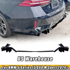 For BMW 5 Series I5 G60 M Sport 2024-2026 Glossy Black Rear Rear Bumper Diffuser