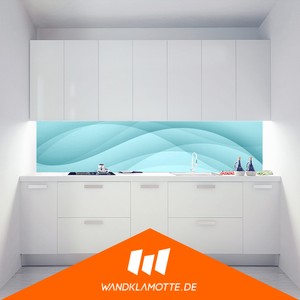 Küchenrückwand Alu Verbund Herd Spritzschutz Wave Bliss Aqua | eBay