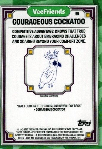Courageous Cockatoo 2025 Topps Chrome VF Series 1 - Picture 2 of 2