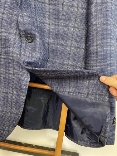Hawes & Curtis 1913 (42R) Wool Silk Check Plaid Tweed Sport Coat Summer Jacket - Picture 8 of 20