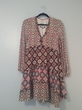 Anthropologie Dress S Ruffled Tiered Paisley Print V Nec Hi Low Hem Boho Hippie 