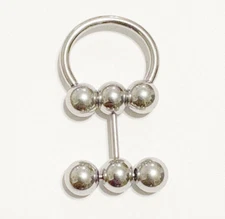 FRENUM/HAFADA HAMMER 316L Surgical Steel 10g 5/8" Dia with 6x8 mm Solid balls.