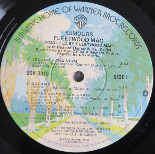 Fleetwood Mac Rumours USA pressing 12'' Lp 1977 Stevie Nicks rare rock - Picture 4 of 5