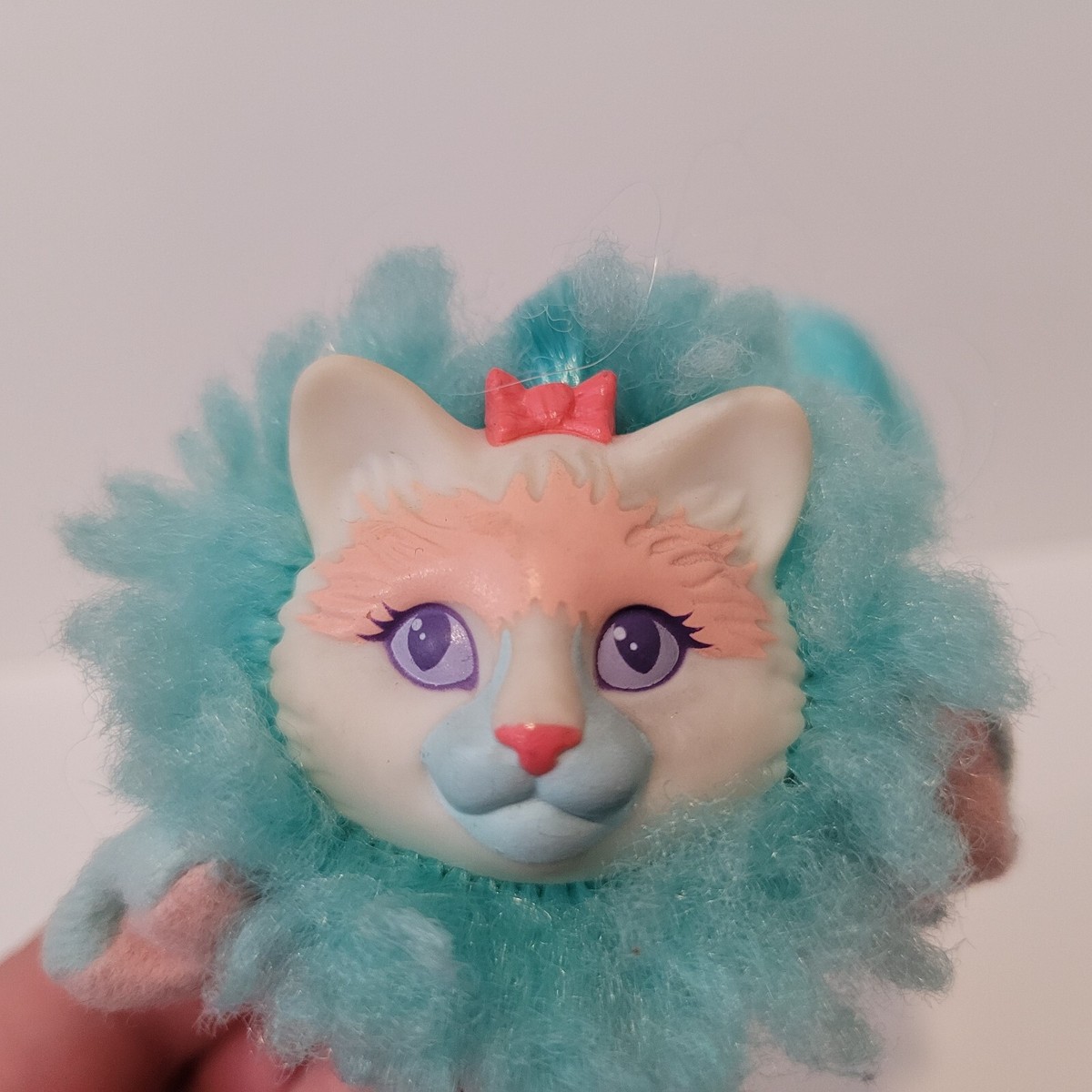 1993 Hasbro Playful Hair Cat Kitty Surprise Teal Blue Pink RARE