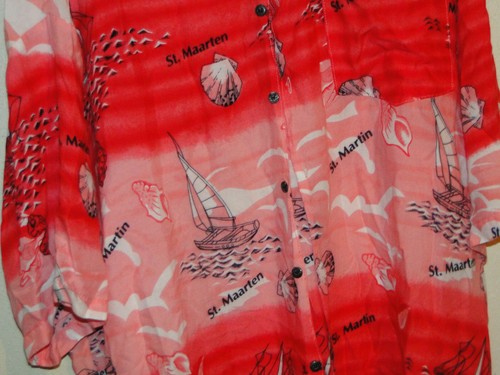 Gallary 4XL 100% Rayon St. Martin Carribbean Sea Button-Down T-shirt - Picture 2 of 3