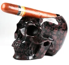 Huge 5.0" Garnet Carved Crystal Skull,Super Realistic, Crystal Healing