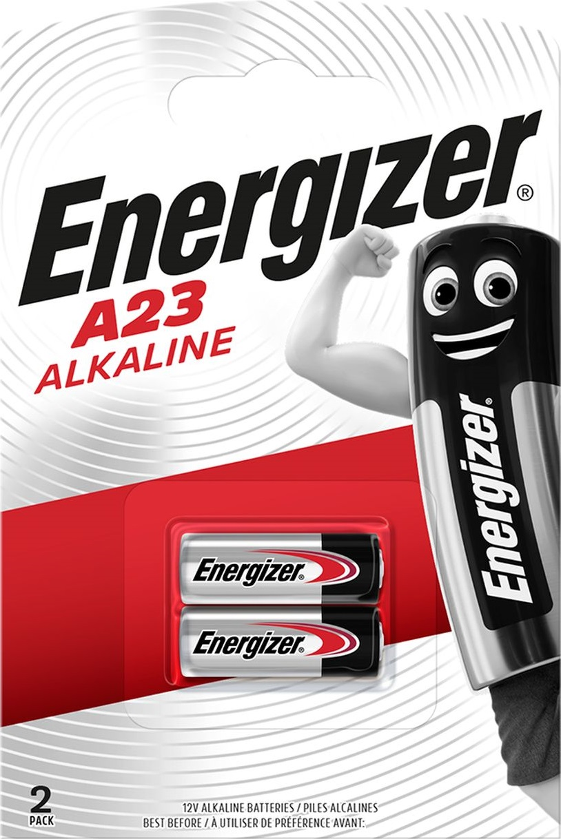 2 x Energizer A23 Alkaline Batteries 12v Security 23A MN21 LRV08 Key Fobs Alarms