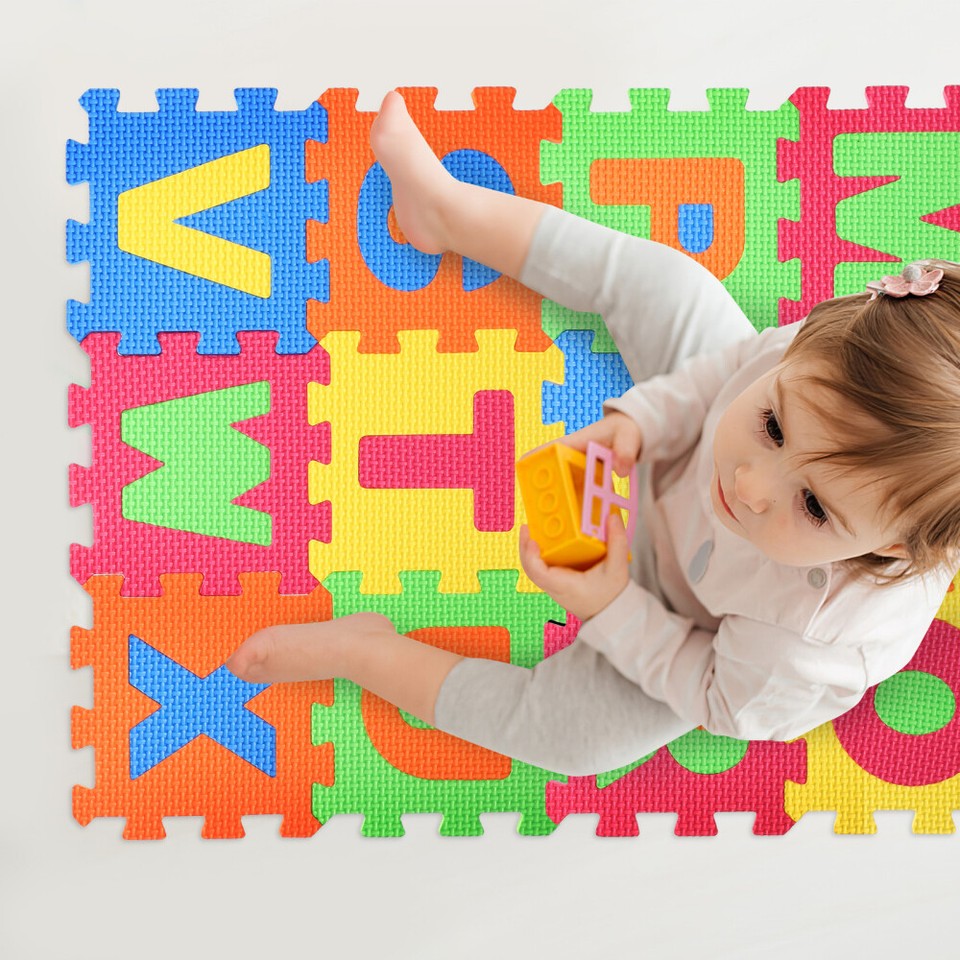 Interlocking Number Tiles Spanish Alphabet Puzzle Floor Mat Toy Baby eBay