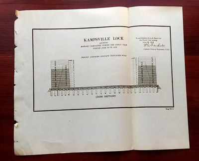 1892 Sketch Diagram of Masonry Completed for Kampsville Lock Illnois