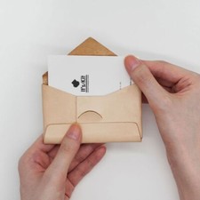 [Let You Fold / Japanese Origami Leather] It's/Kit MULTICASE Beige Leather