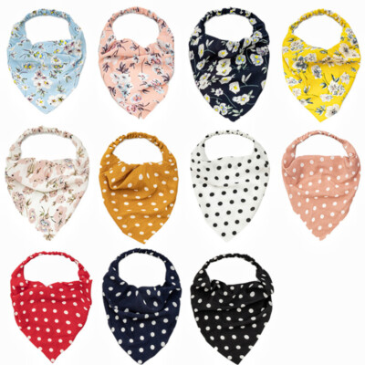 Kabwea 4er-Pack Boho Haarbänder – Dreieck Kopftücher Aus Chiffon Mit Satin-Gewebe, Elastisch, Mit Haarklammer – Für Frauen Und Mädchen
