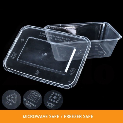 TAKE AWAY CONTAINERS & LIDS Reusable PLASTIC FOOD CONTAINER 500,650,750,1000ml - Picture 5 of 5