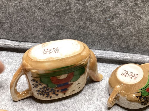 Vintage Made in Occupied Japan Lusterware/Iridescent Miniature Tea Set-Floral - Picture 5 of 8