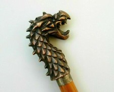 Antique Dragon Head Designer Handle Style Wooden Walking Stick Vintage Cane Gift