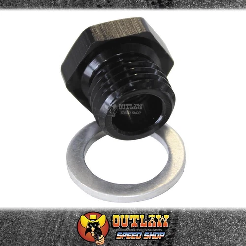 AEROFLOW M16 x 1.5 to 1/8" NPT PIPE REDUCER - BLACK - AF912-M16-02BLK
