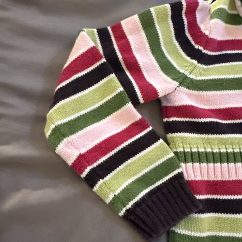 Girl's Gymboree Striped Long Cardigan Hooded Sweater Size Small 5-6 - Picture 6 of 9