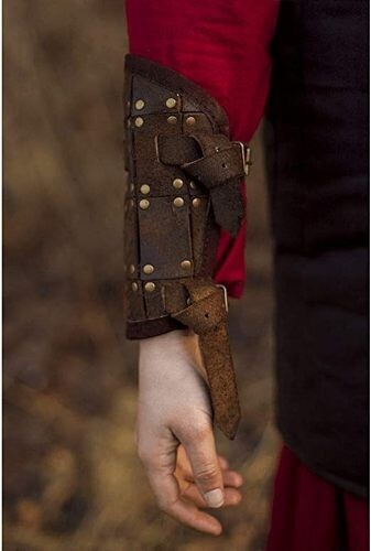 Geprägte Jormungandr Lederarmrüstung, Wikingerarm Handschuh Bracer - Bild 13 von 13