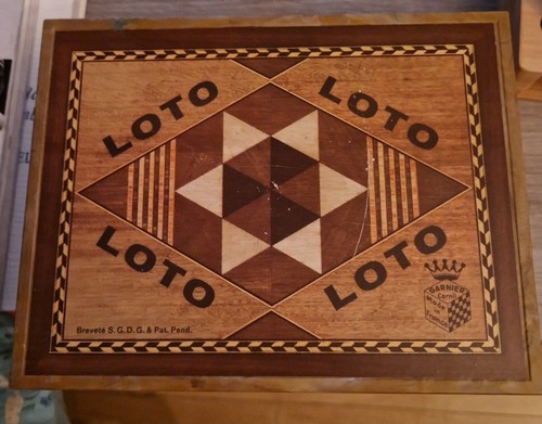 4 ⚜️ Ancien Vieux Jouet Jeu De Société Boite en Bois 28 Dominos Vintage