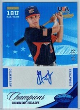 2013 USA BASEBALL CHAMPIONS NATIONAL TEAM CERTIFIED SIG BLUE #32 CONNOR HEADY 