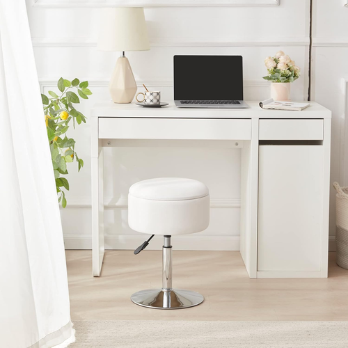 Adjustable Ottoman Stool White Vanity Stool Vanity Chair for Makeup Room Stool C - Picture 4 of 9