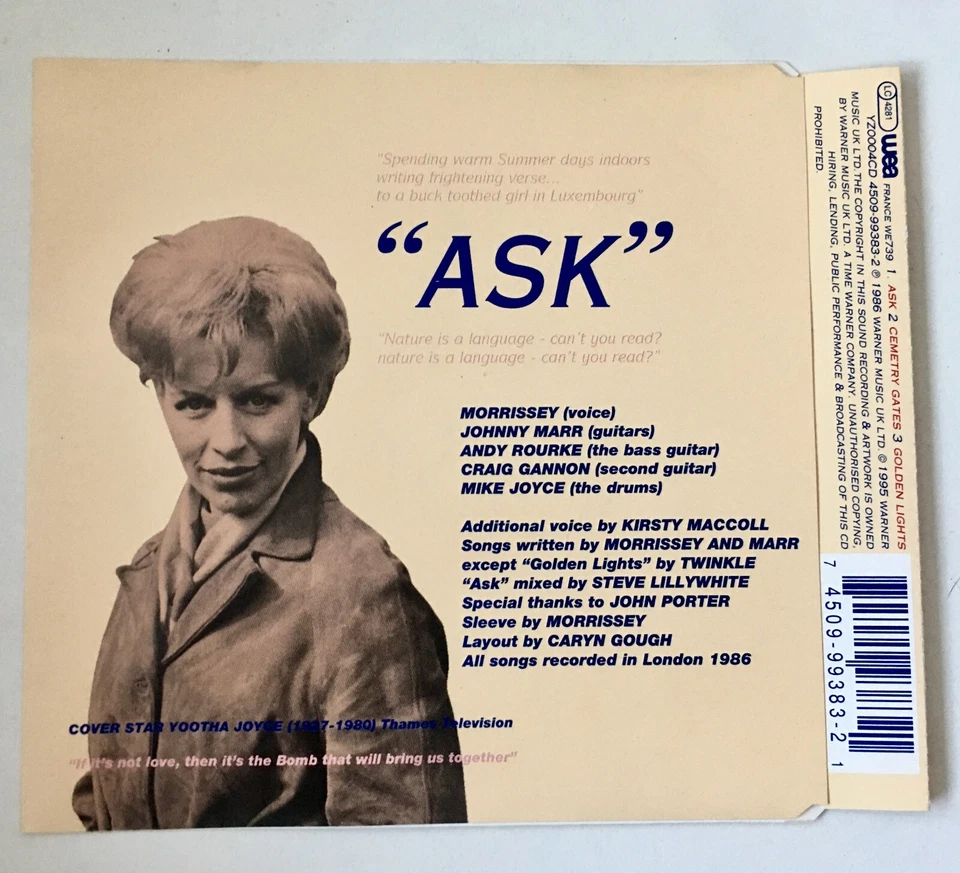The Smiths – Ask (CD) RE -  NM - Image 2 of 4
