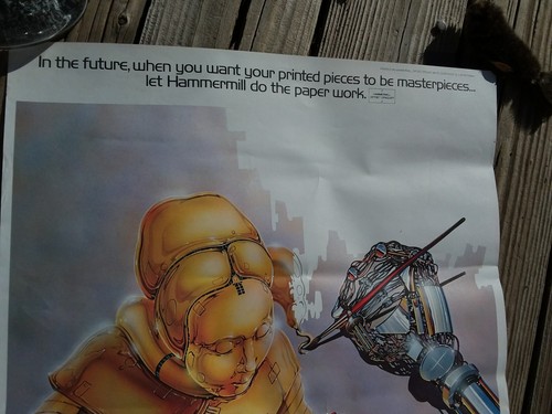 VNTG Hammermill Poster Future Art Robot Decor Computer Machine Advertise Collect - Picture 3 of 5