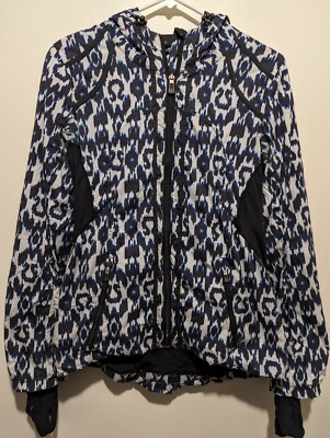 Lululemon RARE Downtime Sprinkler IKAT Hooded Vented Jacket Seawheeze Size 8